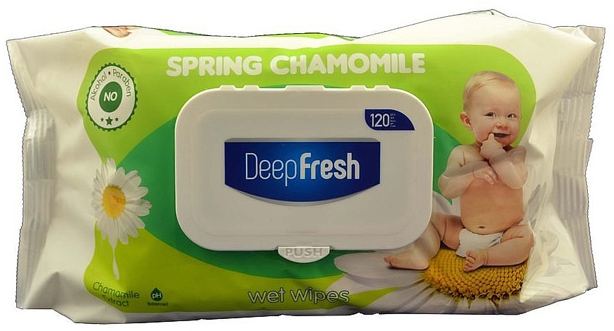 Дитячі вологі серветки з ромашкою - Aksan Deep Fresh Baby Wet Wipes Spring Camomile — фото N1