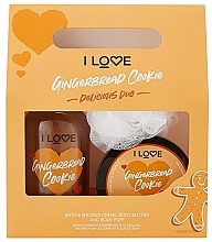 Духи, Парфюмерия, косметика Набор - I Love... Gingerbread Cookie Delicious Duo Gift Set (sh/cr/500ml + b/butter/200ml + washcloth) 