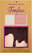 Палетка хайлайтеров - I Heart Makeup Revolution Highlighter Palette Chocolate Fondue — фото N1
