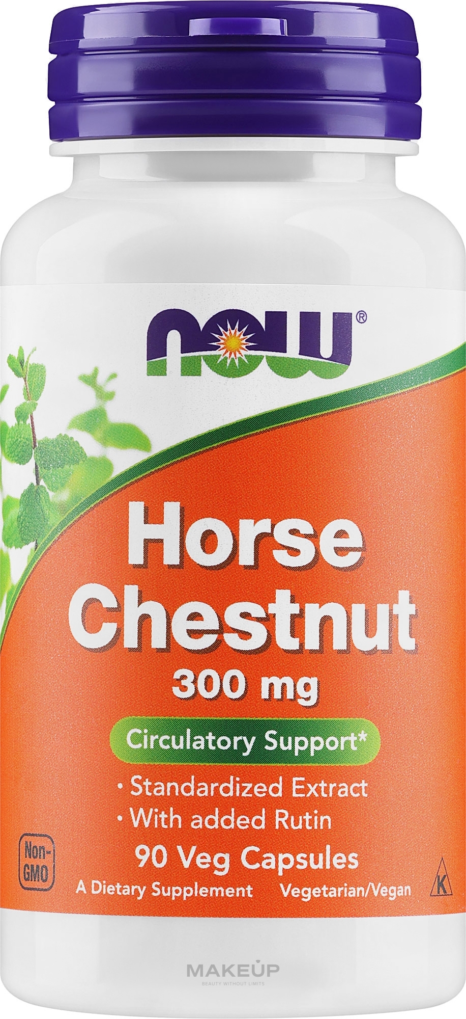 Экстракт конского каштана, 300 мг - Now Foods Horse Chestnut Veg Capsules — фото 90шт