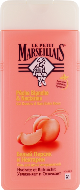 Гель для душа "Белый персик и нектарин", био - Le Petit Marseillais® — фото N7