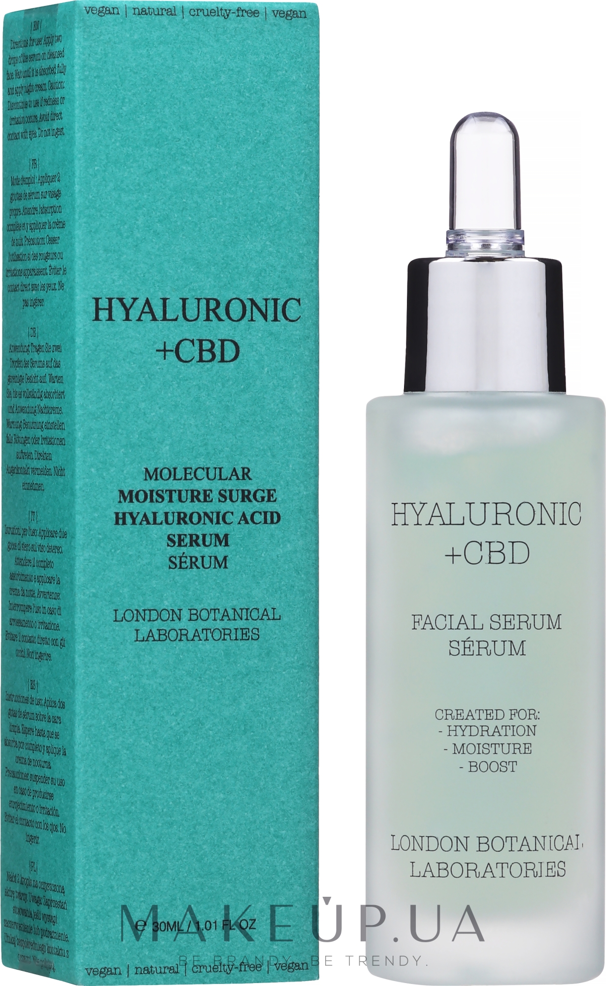 Сироватка для обличчя - London Botanical Laboratories Hyaluronic Acid+CBD Moisture Surge Serum — фото 30ml