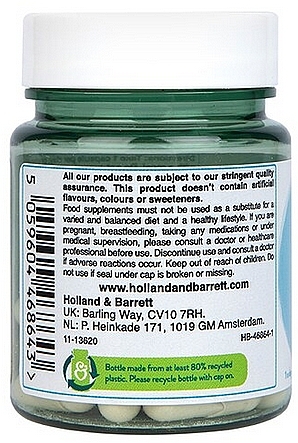 Пищевая добака "Гиалуроновая кислота", 20mg - Holland & Barrett Hyaluronic Acid  — фото N3