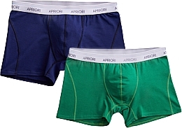 Трусы-транки мужские, 2 шт, джинс/зеленый - Apriori Be Yourself — фото N1