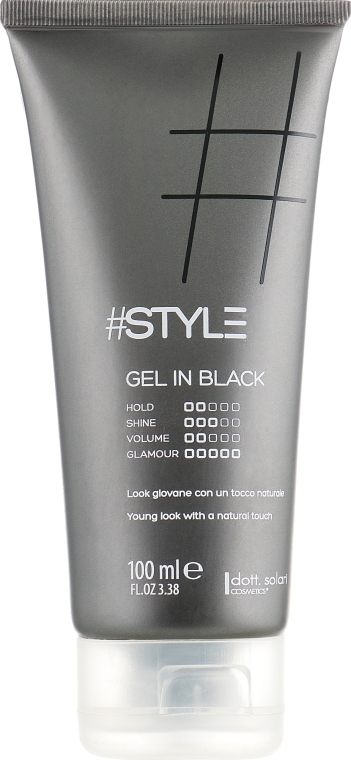 Чорний гель для волосся - Dott. Solari Style Gel In Black — фото N1
