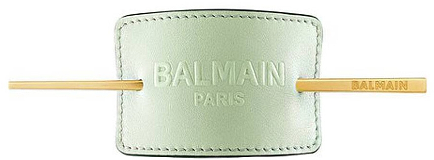Заколка для волос - Balmain Paris Hair Couture Pastel Green Embossed Hair Barrette SS20 — фото N1