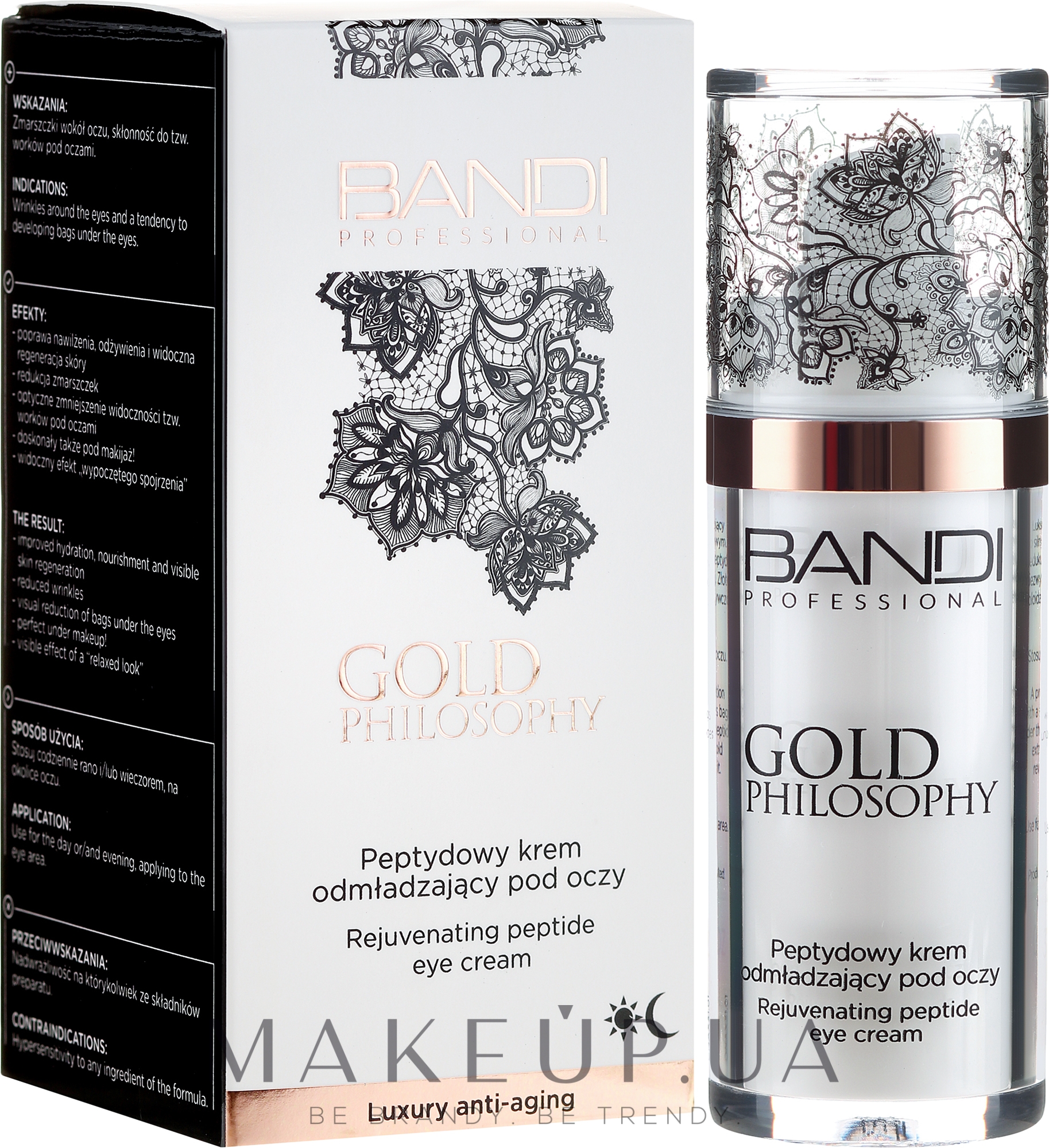 Пептидный крем для контура глаз - Bandi Professional Gold Philosophy Rejuvenating Peptide Eye Cream — фото 30ml