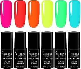 Набор гель-лаков для ногтей, 6 продуктов - Sincero Salon Neon Dream — фото N2