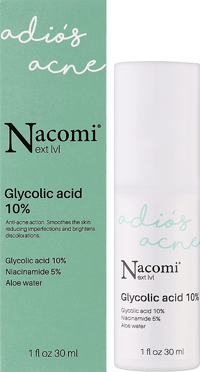 Ночная сыворотка-пилинг с 10% гликолевой кислотой - Nacomi Next Level Glycolic Acid 10% — фото N2