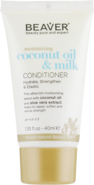 Разглаживающий кондиционер для сухих и непослушных волос с кокосовым маслом - Beaver Professional Moisturizing Coconut Oil & Milk Conditioner — фото N3