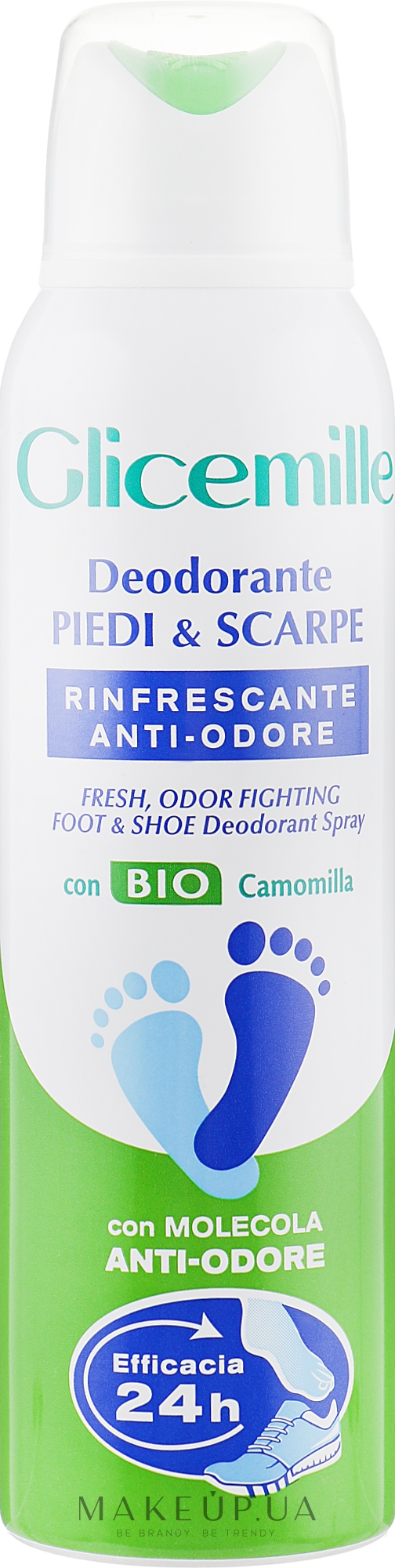 Дезодорант-спрей освіжальний для ніг і взуття - Mirato Glicemille Refreshing Anti-Odor Foot Deodorant — фото 150ml