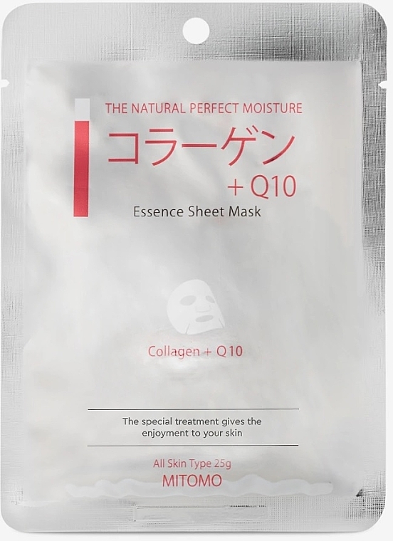 Тканевая маска для лица "Коллаген + Q10" - Mitomo Collagen + Q10 Essence Sheet Mask — фото N1