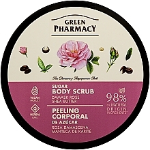 Цукровий скраб для тіла "Дамаська троянда та масло ши" - Зелена Аптека — фото N1