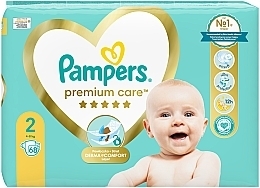 Подгузники Pampers Premium Care Newborn (4-8 кг), 68шт - Pampers — фото N2