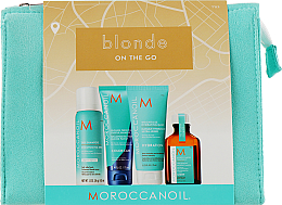 Духи, Парфюмерия, косметика УЦЕНКА Набор "Блонд" - MoroccanOil Blond On The Go (shmp/70ml + dr/shmp/62ml + h/oil/25ml + h/mask/75ml + pouch) *