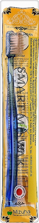 Зубна щітка з конічними щетинками в пакеті, м'яка, блакитна - Mizuha The Smart Miswak Toothbrush — фото N1