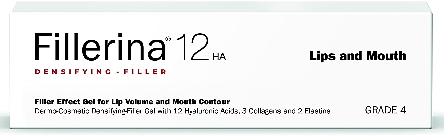 Гель с эффектом наполнения для объема губ, уровень 4 - Fillerina 12HA Densifying-Filler Lips And Mouth Grade 4 — фото N1