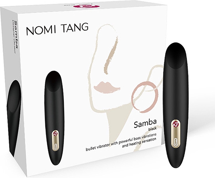 Компактный вибратор, черный - Nomi Tang Samba Mini Warmed Bullet Vibrator Black — фото N5