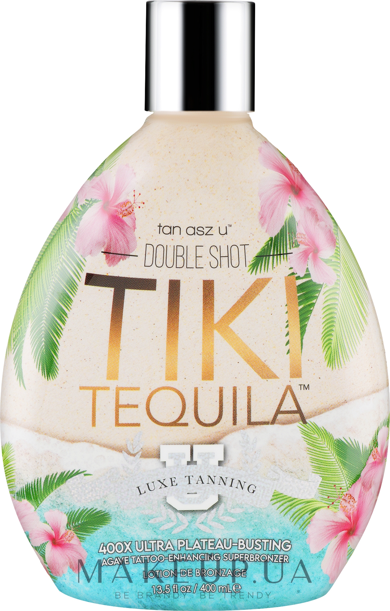 Крем для солярия с супербронзантами и защитой тату - Tan Incorporated Tiki Tequila 400x Double Shot Luxe Tanning — фото 400ml