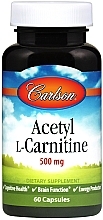 Парфумерія, косметика Ацетил L-карнітин, 500 мг - Carlson Labs Acetyl L-Carnitine