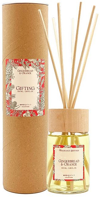 Ароматичний дифузор "Gingerbread & Orange" - Ambientair Gifting Reed Diffuser — фото N1