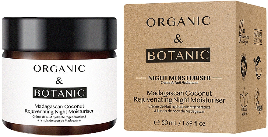 Нічний зволожувальний крем для обличчя - Organic & Botanic Madagascan Coconut Rejuvenating Night Moisturiser — фото N1