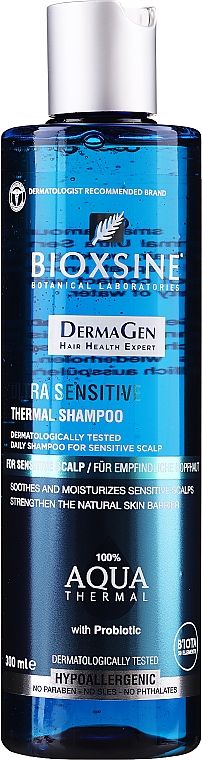 Ультрачутливий термальний шампунь для чутливої шкіри голови - Biota Bioxsine DermaGen Aqua Thermal Ultra Sensitive Thermal Shampoo — фото N4