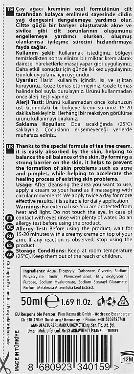 Крем для обличчя з олією чайного дерева - Dr. Clinic Tea Tree Cream — фото N3