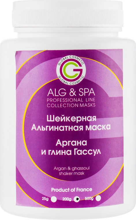 Шейкерная альгинатная маска Аргана и глина Гассул - ALG & SPA Professional Line Collection Masks Peel Off Argan & Ghassoul Shaker Mask 