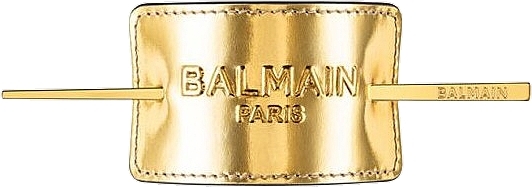 Заколка для волосся - Balmain Paris Hair Couture Genuine Leather Signature Hair Barrette Gold — фото N1