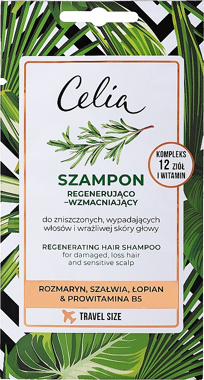 Відновлювальний і зміцнювальний шампунь для волосся - Celia Regenerating Hair Shampoo (пробник) — фото N1