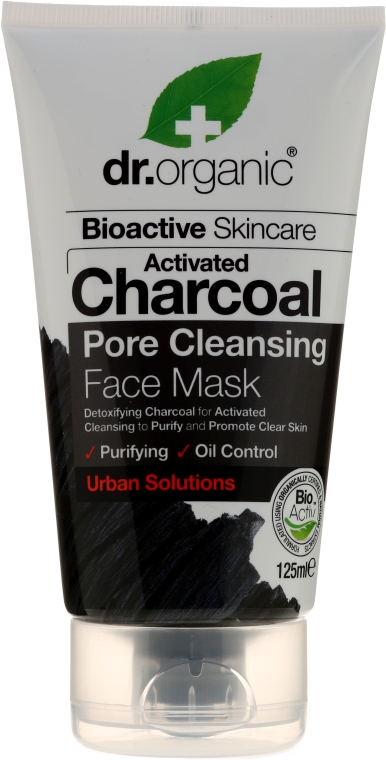 Маска для обличчя з активованим вугіллям - Dr. Organic Bioactive Skincare Activated Charcoal Pore Cleansing Face Mask — фото N1