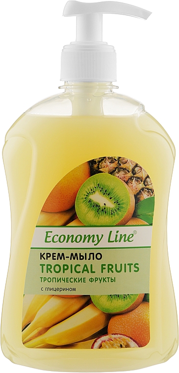 Жидкое крем-мыло "Тропические фрукты" с глицерином - Economy Line Tropical Fruits Cream Soap — фото N1