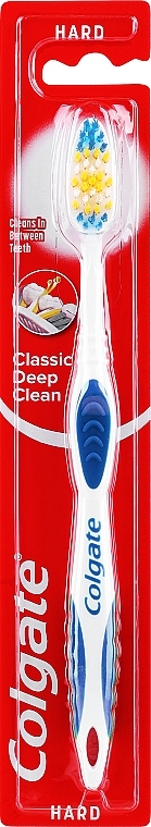 Зубная щетка жесткая "Classic", темно-синяя - Colgate Classic Deep Clean Hard — фото N1
