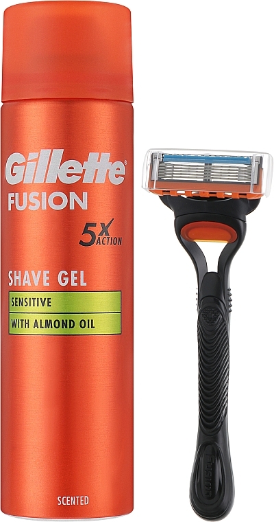 Набор - Gillete Fusion 5 (sh/gel/200ml + razor/1pcs) — фото N2
