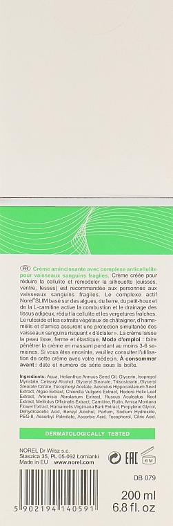 УЦІНКА Підтягувальний крем для тіла з антицелюлітним комплексом, що зміцнює стінки судин - Norel Body Care Slimming Cream with Anti-Cellulite Complex for  * — фото N3