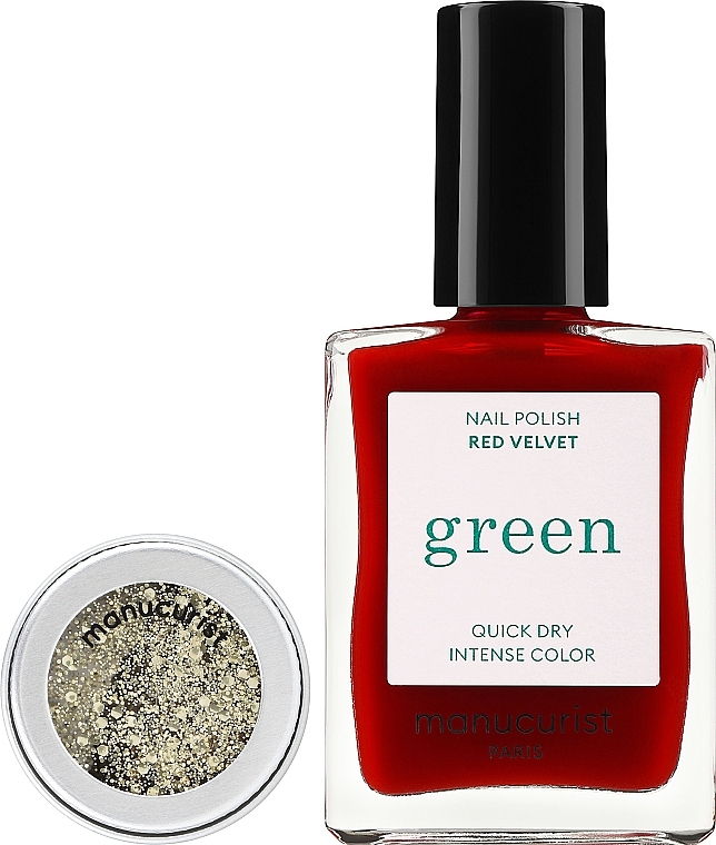 Набір - Manucurist Ready to Party Green Red Velvet + Gold Glitter — фото N2