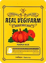 Маска для обличчя з екстрактом гарбуза - Fortheskin Super Food Real Vegifarm Double Shot Mask Pumpkin — фото N1
