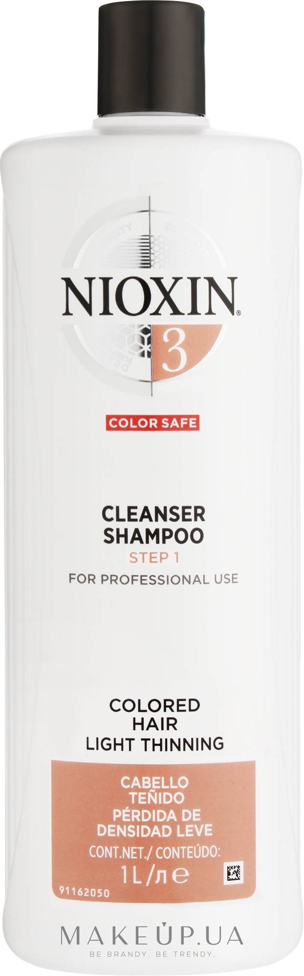 Очищающий шампунь - Nioxin System 3 Cleanser Shampoo Step 1 Colored Hair Light Thinning — фото 1000ml