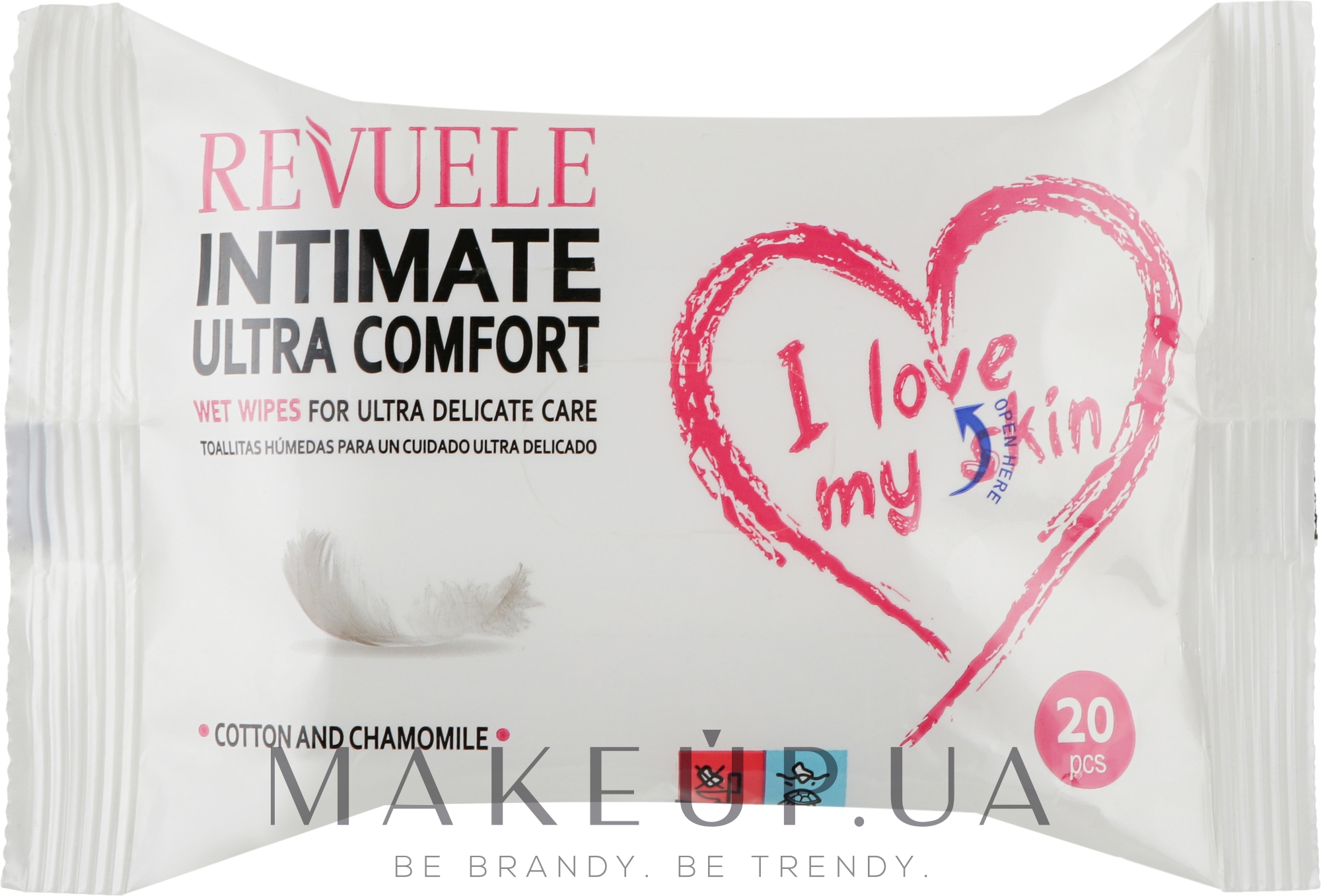 Вологі серветки для інтимної гігієни, 20 шт. - Revuele Intimate I Love My Skin Ultra-Comfort Wet Wipes — фото 20шт