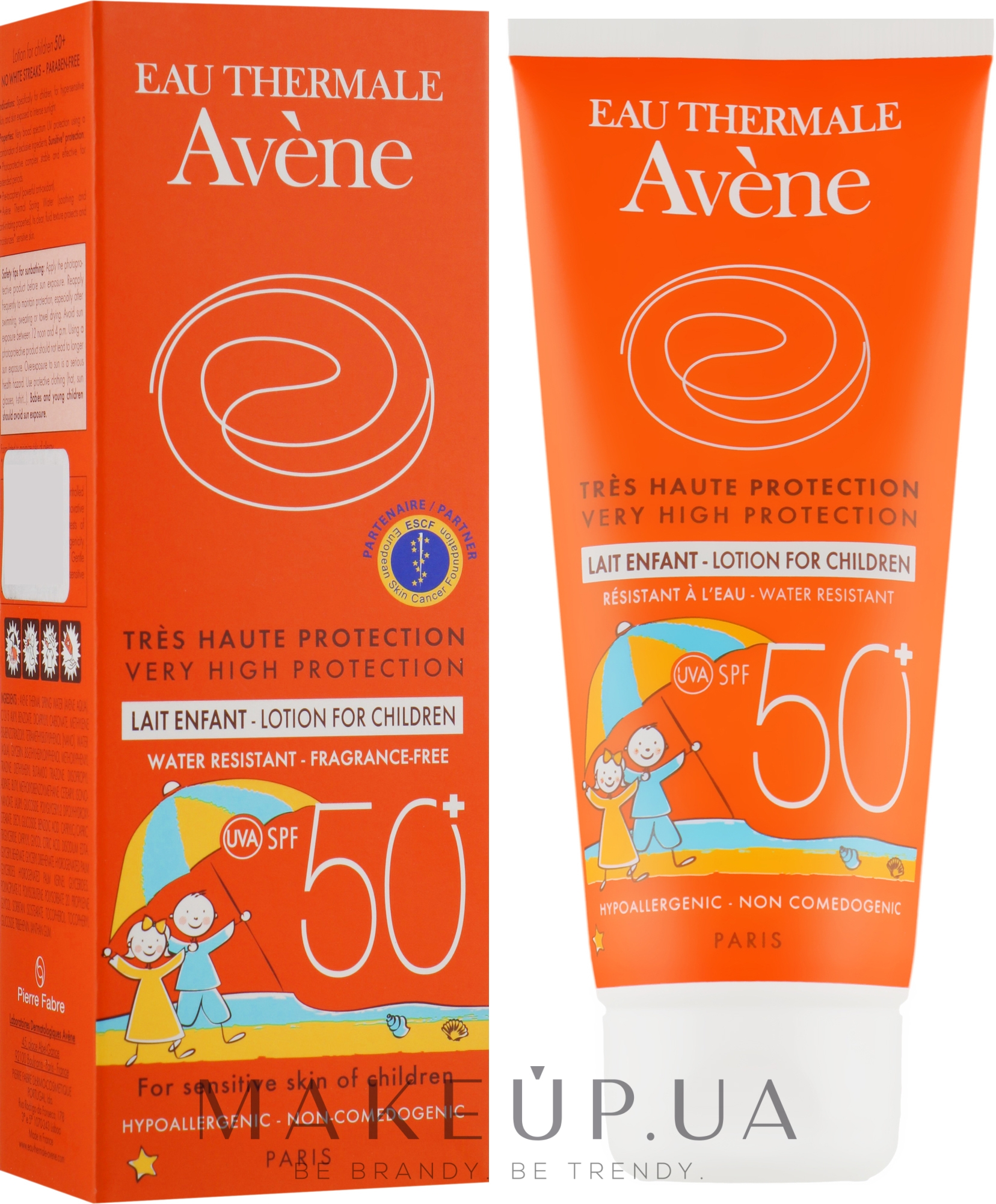 Солнцезащитный лосьон для чувствительной кожи детей - Avene Sun SPF50+ — фото 100ml