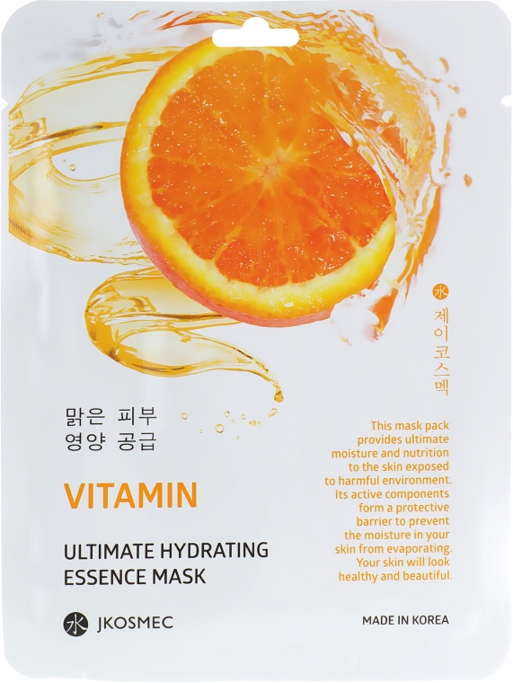 Тканинна зволожувальна маска з вітамінами В12, С і Е - Jkosmec Vitamin Ultimate Hydrating Essence Mask — фото N1