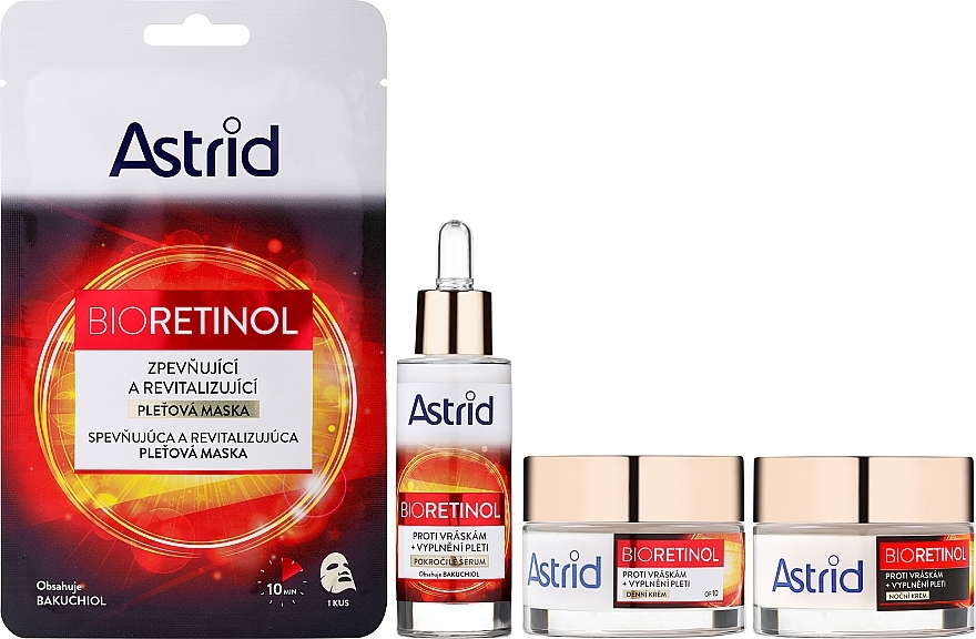 Набор - Astrid Bioretinol Set (d/cr/50ml + n/cr/50ml + ser/30ml + f/mask/20ml) — фото N2