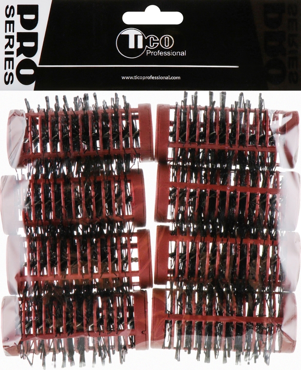 Бігуді "Їжаки", 80mm, d34, червоні - Tico Professional — фото N1