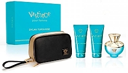 Versace Dylan Turquoise pour Femme - Набор (edt/100ml + b/lot/100ml + sh/gel/100ml + bag/1pcs) — фото N1