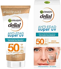 Духи, Парфюмерия, косметика Солнцезащитный крем для лица - Garnier Delial Anti Aging Super UV Facial Protective Cream Spf50