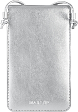 Чехол-сумка для телефона на ремешке, серебро "Cross" - Makeup Phone Case Crossbody Silver — фото N2