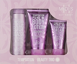 Косметичний набір "Спокуса чистотою" - Mades Cosmetics M|D|S Bath & Body - Temptation Pure beauty trio (sh/gel/200ml + b/lot/150ml + h/cr/75ml) — фото N1