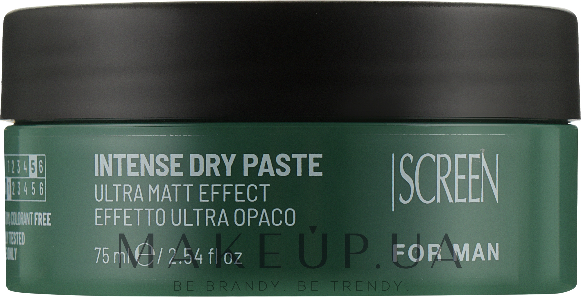 Моделирующая глина для волос с матовым эффектом сильной фиксации - Screen For Man Intense Dry Paste — фото 75ml