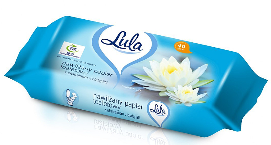 Вологий туалетний папір з екстрактом білої лілії, 40 шт. - LULA — фото N1